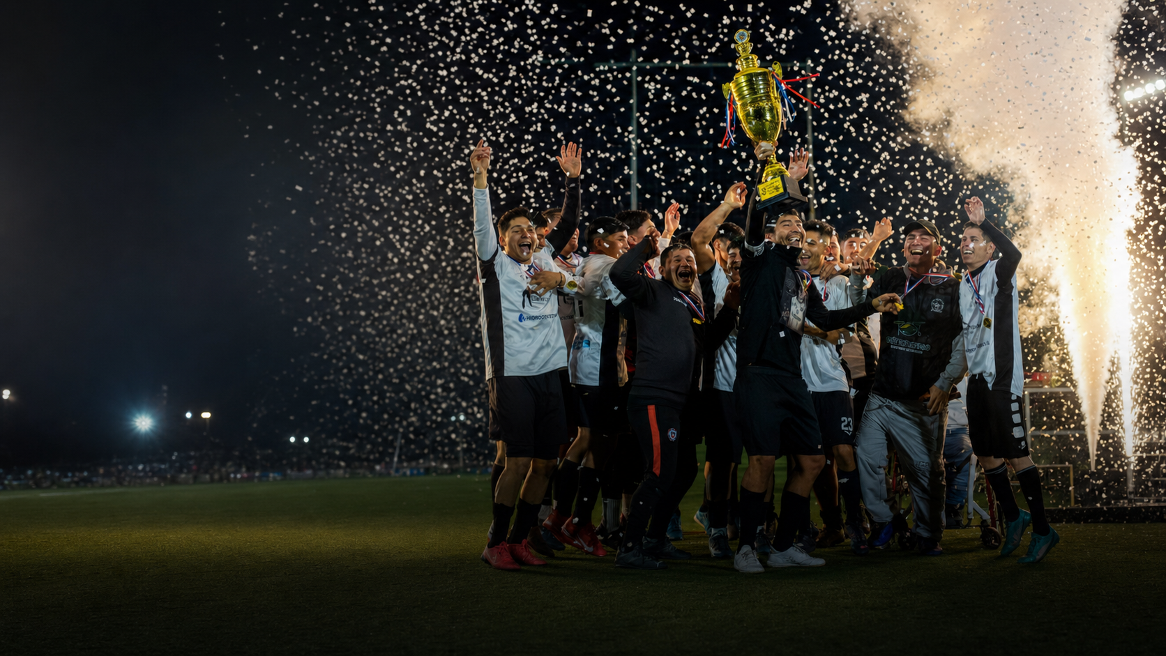 Plantel celebrando la Copa de Oro de Liga UGG